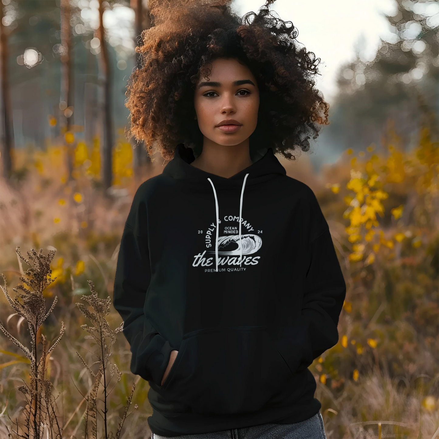 Unisex The Waves Lightweight Graphic Hoodie