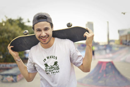 Unisex In Waves We Trust Graphic Tee - Sustainable Cotton