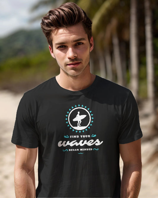 Unisex Find Your Waves Graphic Tee - Sustainable Cotton