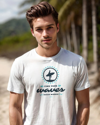 Unisex Find Your Waves Graphic Tee - Sustainable Cotton