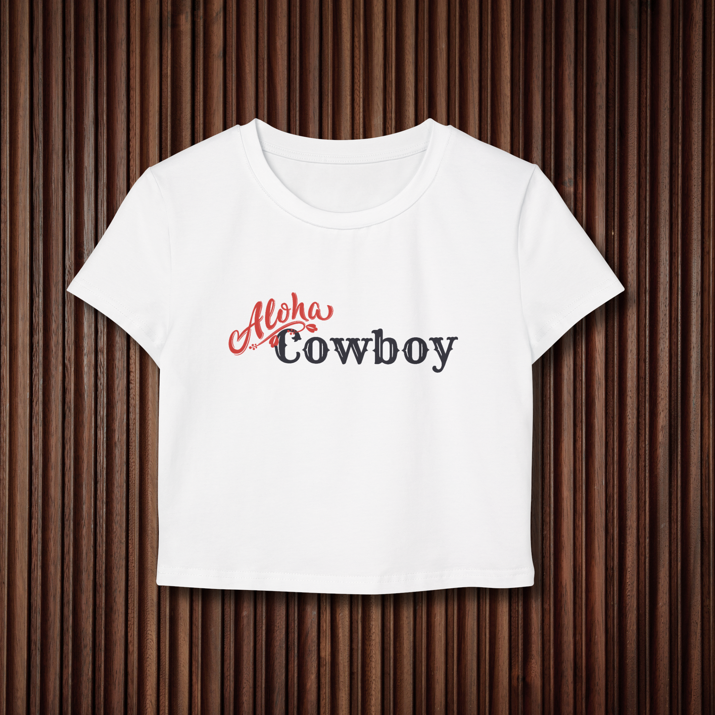 Women's Aloha Cowboy Graphic Baby Tee - Sustainable Cotton