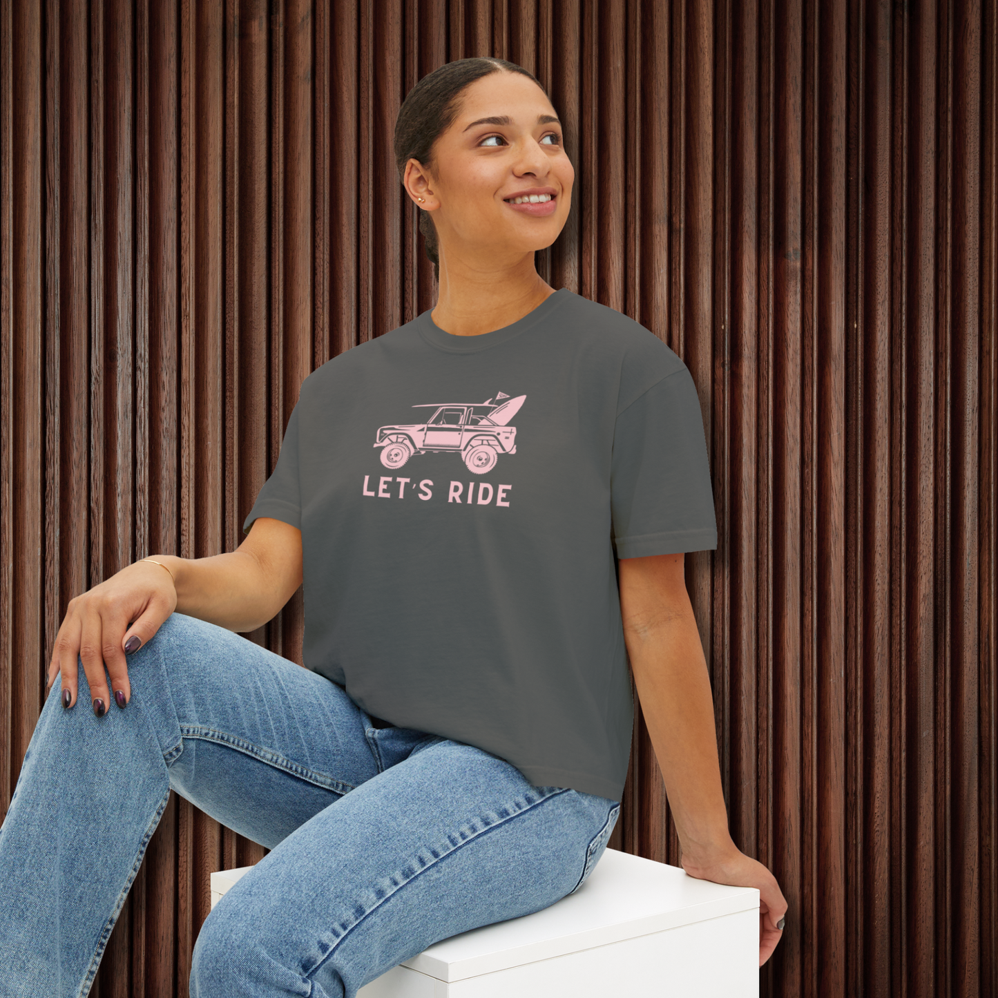 Women's Let's Ride Boxy Graphic Tee - Sustainable Cotton