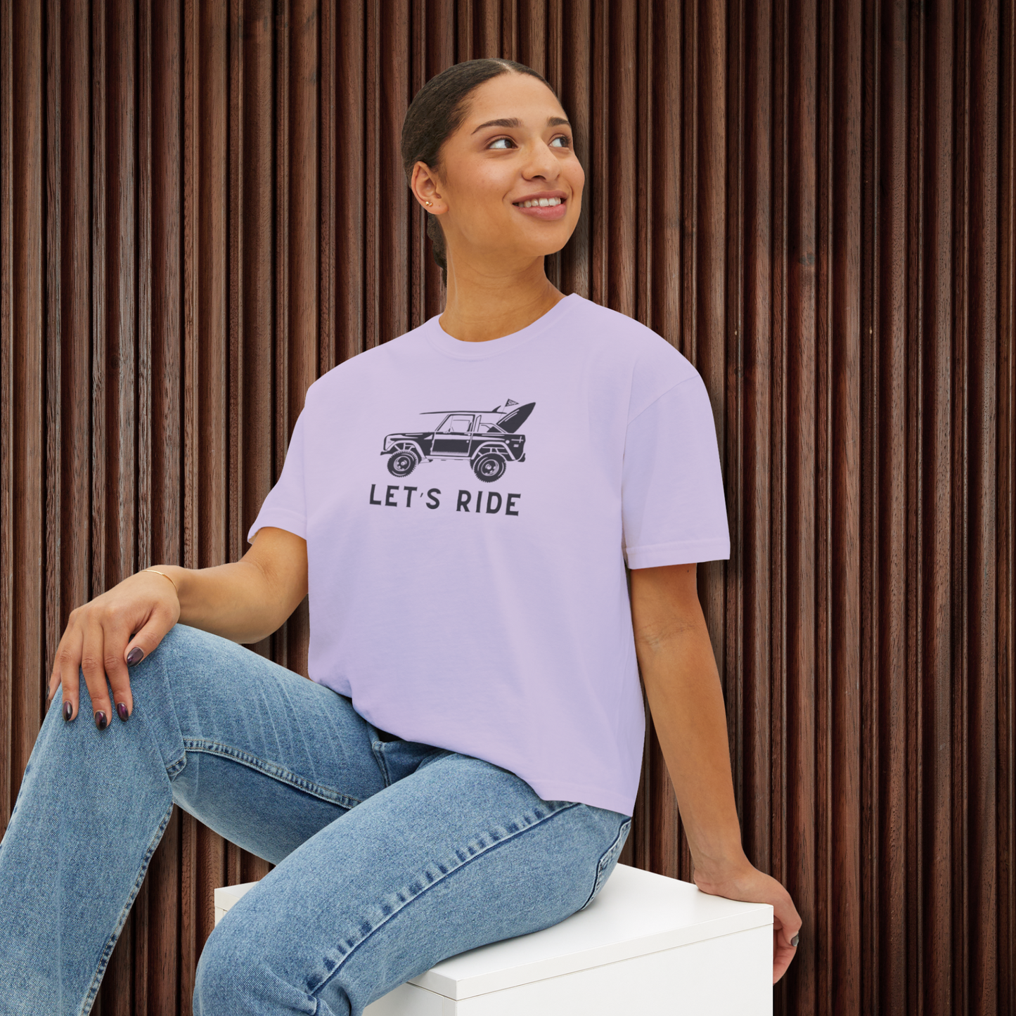 Women's Let's Ride Boxy Graphic Tee - Sustainable Cotton