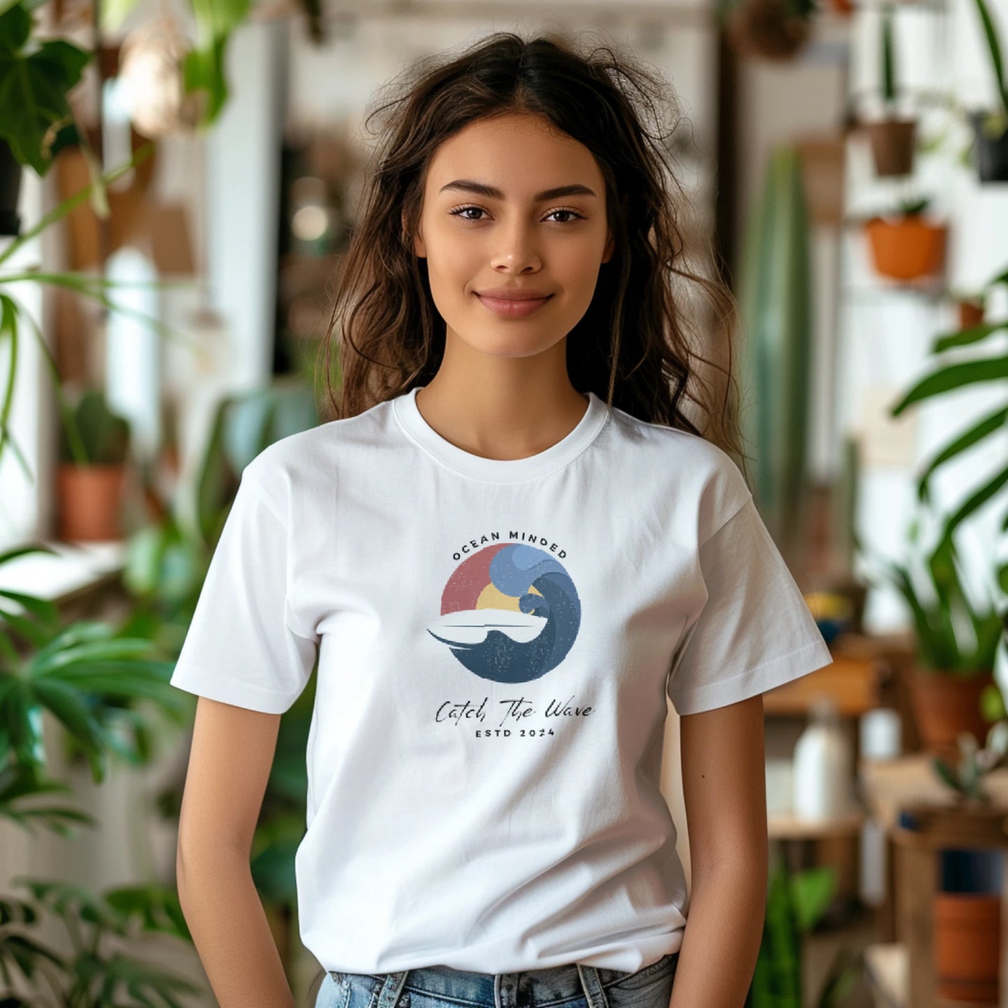 Unisex Catch the Wave Graphic Tee - Sustainable Cotton