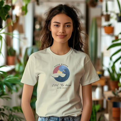 Unisex Catch the Wave Graphic Tee - Sustainable Cotton