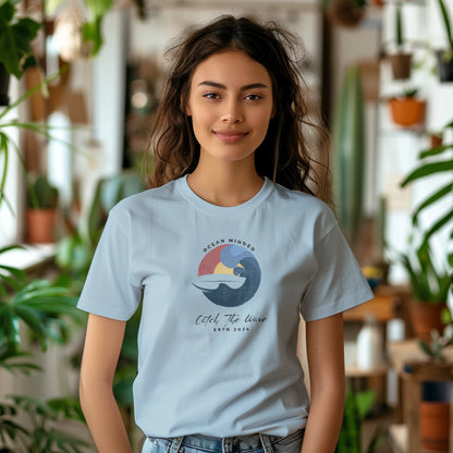 Unisex Catch the Wave Graphic Tee - Sustainable Cotton