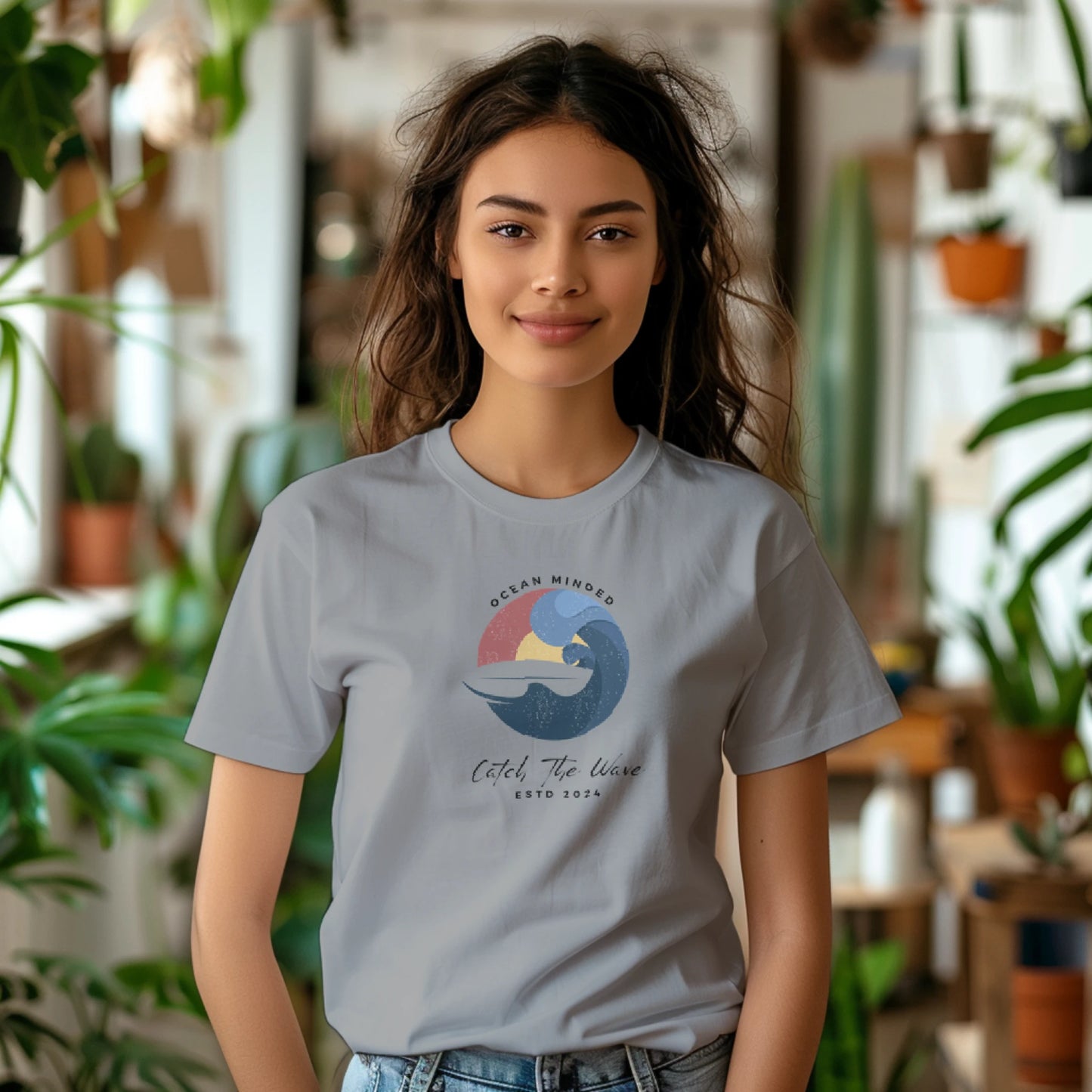 Unisex Catch the Wave Graphic Tee - Sustainable Cotton