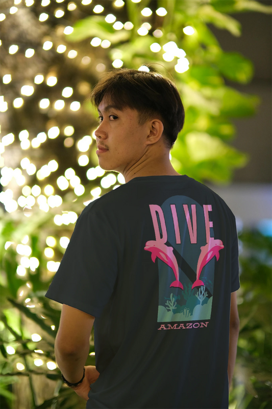 Unisex Pink River Dolphin Graphic Tee - Sustainable Cotton